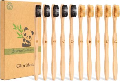 Gloridea Soft Bristle Toothbrush, Eco-Friendly Toothbrushes, Biodegradable Toothbrushes, Natural Wooden Toothbrush, Charcoal Toothbrushes
